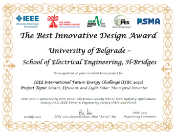 Друго место H-Bridges тима Електротехничког факултета